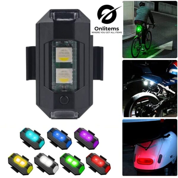 3 Colors LED Aircraft Strobe Lights for Motorcycles, Drone Flashing Strobe Lights