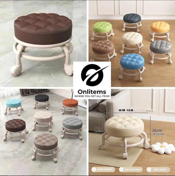 Round Low Roller Stool
